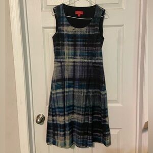 Lavia 18 Womens Sleeveless Dress Blue Striped Sz Small Zip Up Side GUC